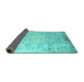 Sideview of Abstract Turquoise Contemporary Rug, con1168turq