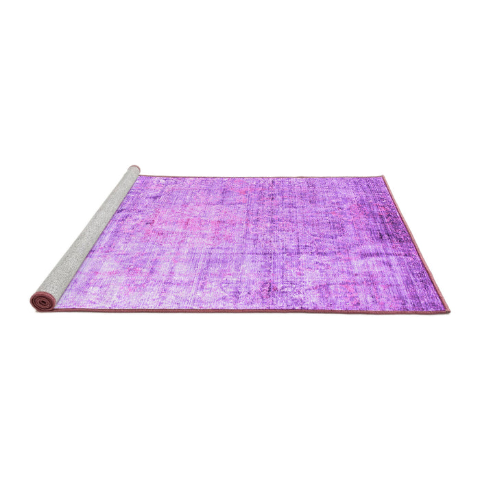 Sideview of Machine Washable Abstract Purple Contemporary Area Rugs, wshcon1168pur