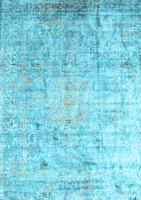 Abstract Light Blue Contemporary Rug, con1168lblu