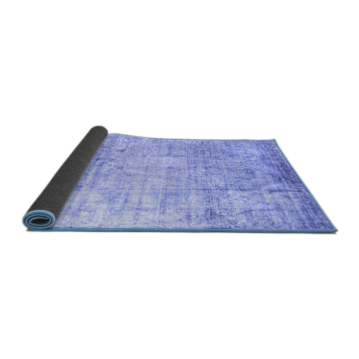Sideview of Abstract Blue Contemporary Rug, con1168blu