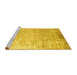 Sideview of Machine Washable Abstract Yellow Contemporary Rug, wshcon1168yw