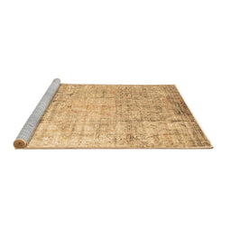 Sideview of Machine Washable Abstract Brown Contemporary Rug, wshcon1168brn