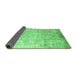 Sideview of Abstract Emerald Green Contemporary Rug, con1168emgrn