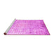 Sideview of Machine Washable Abstract Pink Contemporary Rug, wshcon1168pnk