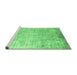 Sideview of Machine Washable Abstract Emerald Green Contemporary Area Rugs, wshcon1168emgrn