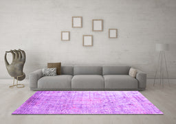Machine Washable Abstract Purple Contemporary Area Rugs in a Living Room, wshcon1168pur