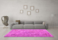 Machine Washable Abstract Pink Contemporary Rug, wshcon1169pnk