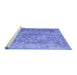 Sideview of Machine Washable Abstract Blue Contemporary Rug, wshcon1169blu