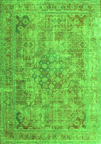 Abstract Green Contemporary Rug, con1169grn