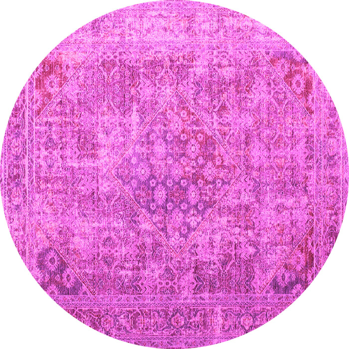 Round Abstract Pink Contemporary Rug, con1169pnk
