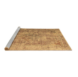 Sideview of Machine Washable Abstract Brown Contemporary Rug, wshcon1169brn