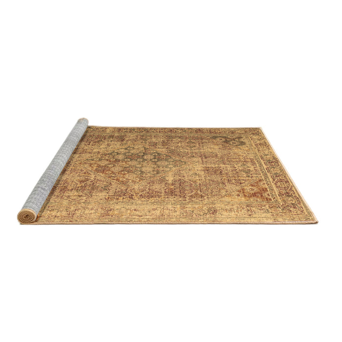 Sideview of Machine Washable Abstract Brown Contemporary Rug, wshcon1169brn