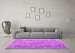 Machine Washable Abstract Purple Contemporary Area Rugs in a Living Room, wshcon1169pur