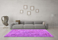 Machine Washable Abstract Purple Contemporary Rug, wshcon1169pur