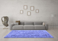 Machine Washable Abstract Blue Contemporary Rug, wshcon1169blu