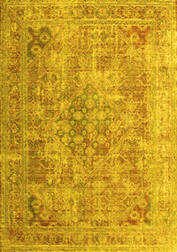 Abstract Yellow Contemporary Rug, con1169yw