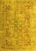 Abstract Yellow Contemporary Rug, con1169yw