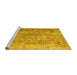 Sideview of Machine Washable Abstract Yellow Contemporary Rug, wshcon1169yw