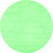 Round Abstract Emerald Green Contemporary Rug, con116emgrn