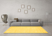 Machine Washable Abstract Yellow Contemporary Rug, wshcon116yw