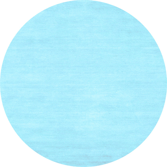 Round Abstract Light Blue Contemporary Rug, con116lblu