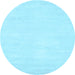 Round Abstract Light Blue Contemporary Rug, con116lblu