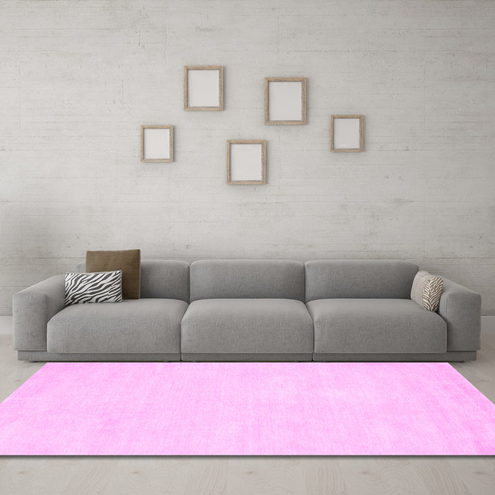 Machine Washable Abstract Pink Contemporary Rug in a Living Room, wshcon116pnk