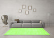 Machine Washable Abstract Green Contemporary Area Rugs in a Living Room,, wshcon116grn