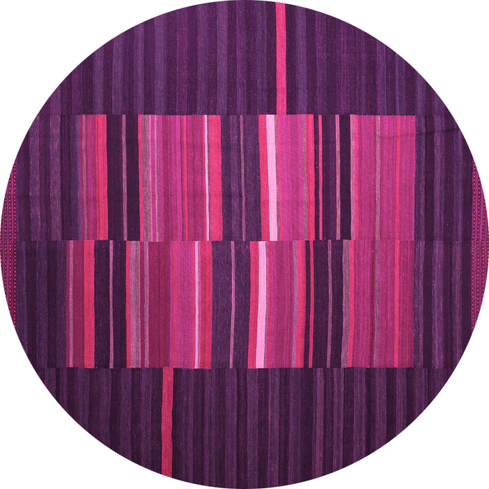 Round Machine Washable Abstract Pink Contemporary Rug, wshcon1170pnk