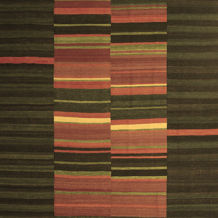 Machine Washable Abstract Brown Contemporary Rug, wshcon1170brn