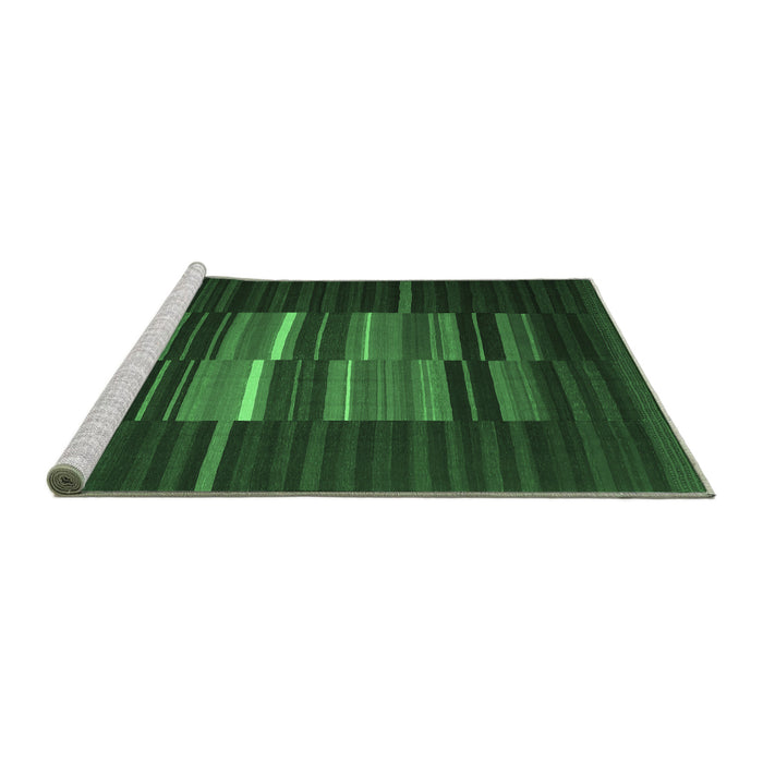 Sideview of Machine Washable Abstract Emerald Green Contemporary Area Rugs, wshcon1170emgrn