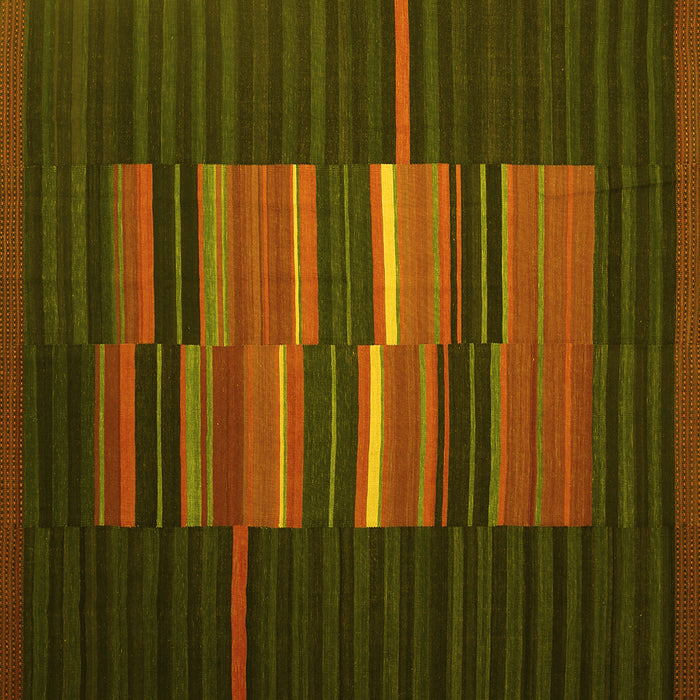 Square Abstract Yellow Contemporary Rug, con1170yw