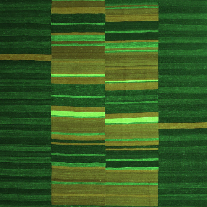 Serging Thickness of Machine Washable Abstract Green Contemporary Area Rugs, wshcon1170grn