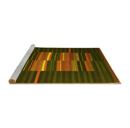 Sideview of Machine Washable Abstract Yellow Contemporary Rug, wshcon1170yw