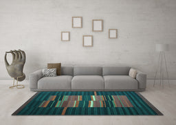 Machine Washable Abstract Light Blue Contemporary Rug in a Living Room, wshcon1170lblu