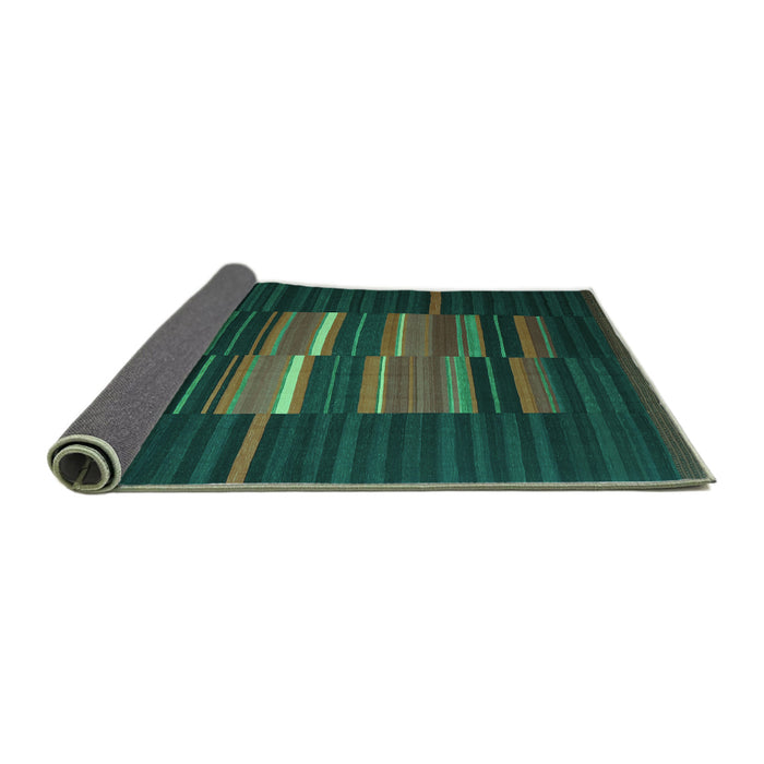 Sideview of Abstract Turquoise Contemporary Rug, con1170turq