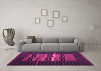 Machine Washable Abstract Pink Contemporary Rug, wshcon1170pnk