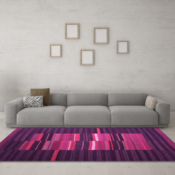Machine Washable Abstract Pink Contemporary Rug in a Living Room, wshcon1170pnk
