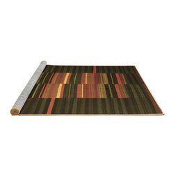 Sideview of Machine Washable Abstract Brown Contemporary Rug, wshcon1170brn