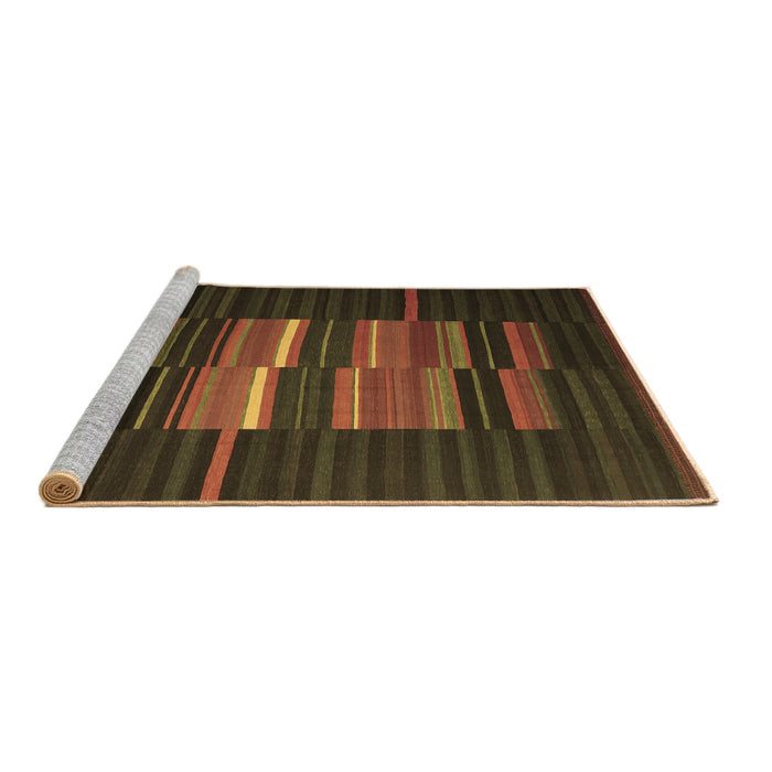 Sideview of Machine Washable Abstract Brown Contemporary Rug, wshcon1170brn