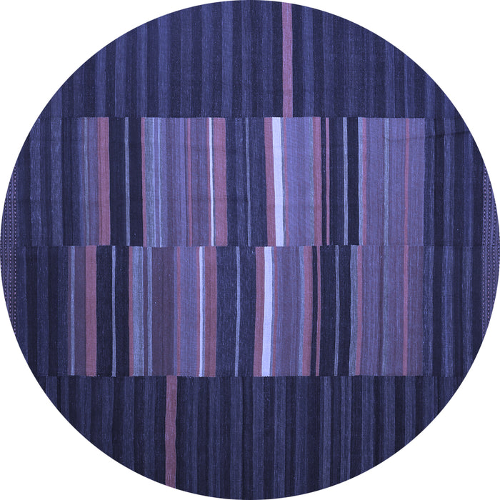 Round Machine Washable Abstract Blue Contemporary Rug, wshcon1170blu