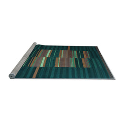 Sideview of Machine Washable Abstract Light Blue Contemporary Rug, wshcon1170lblu