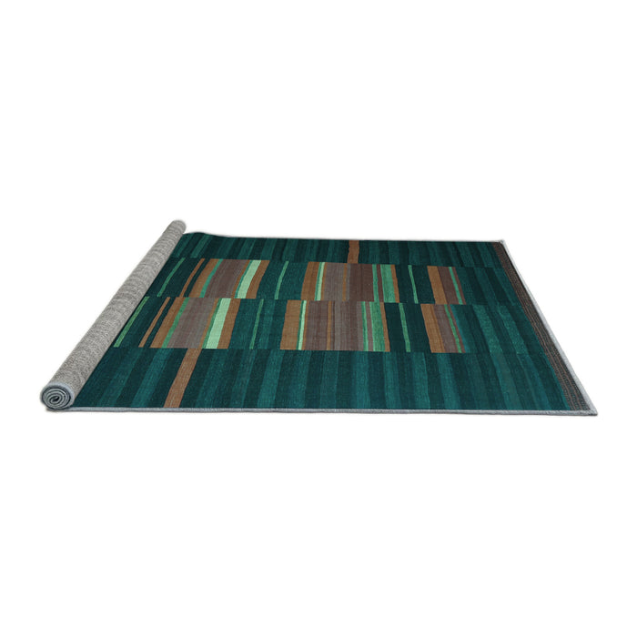 Sideview of Machine Washable Abstract Light Blue Contemporary Rug, wshcon1170lblu