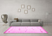 Machine Washable Solid Pink Modern Rug in a Living Room, wshcon1171pnk