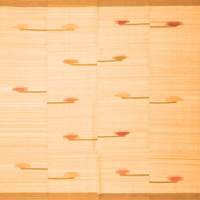 Round Machine Washable Solid Orange Modern Area Rugs, wshcon1171org