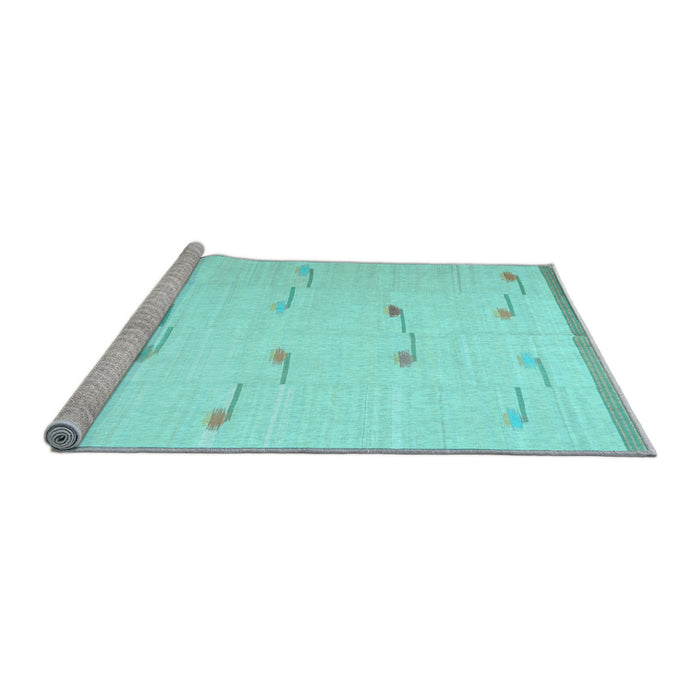 Sideview of Machine Washable Solid Light Blue Modern Rug, wshcon1171lblu