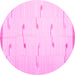 Round Solid Pink Modern Rug, con1171pnk