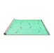 Sideview of Machine Washable Solid Turquoise Modern Area Rugs, wshcon1171turq