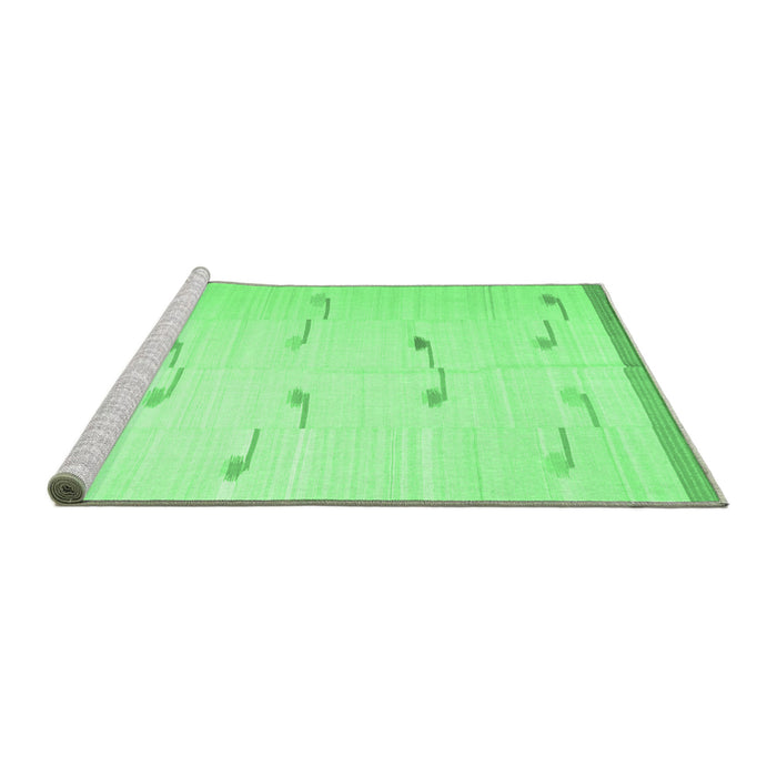 Sideview of Machine Washable Solid Emerald Green Modern Area Rugs, wshcon1171emgrn