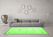 Machine Washable Solid Green Modern Area Rugs in a Living Room,, wshcon1171grn